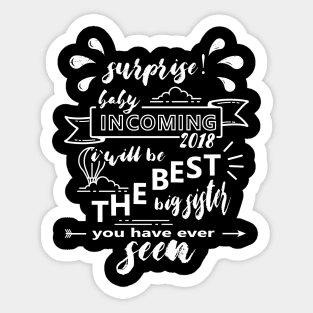 Becoming Proud Sister 2018 Tshirt Pregnancy Announcement Sticker